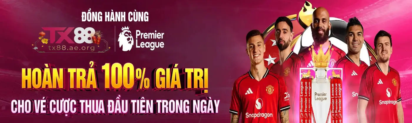 Banner TX88 hoàn tiền 100% cho vé thua cược Thể thao đầu tiên