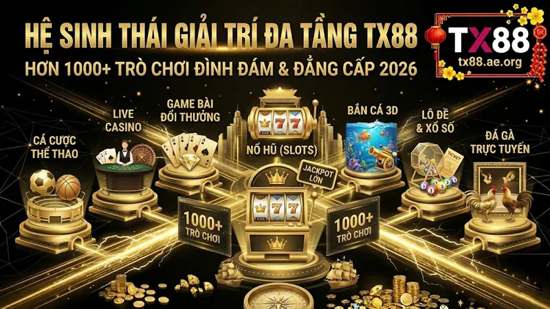 Hệ sinh thái giải trí TX88 với hơn 1000+ trò chơi đa dạng