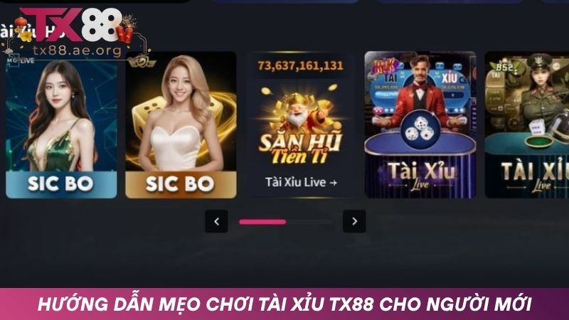 Hướng dẫn các mẹo chơi tài xỉu TX88 chi tiết