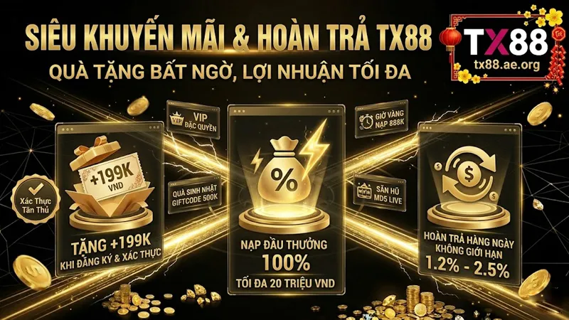Siêu khuyến mãi và hoàn trả TX88 quà tặng bất ngờ