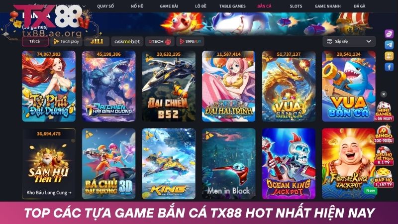 Những tựa game bắn cá không thể bỏ lỡ tại TX88